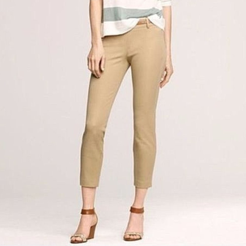 J. Crew Minnie Stretch Twill Ankle Pants in British Khaki